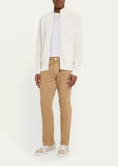 Cesare Attolini Men's Waffle Knit Full-Zip Sweater | Thumbnail 2 Cesare Attolini Men's Waffle Knit Full-Zip Sweater | Thumbnail 2