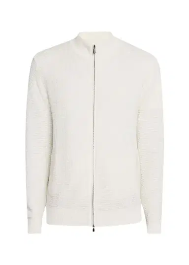 Cesare Attolini Men's Waffle Knit Full-Zip Sweater | Thumbnail 1 Cesare Attolini Men's Waffle Knit Full-Zip Sweater | Thumbnail 1