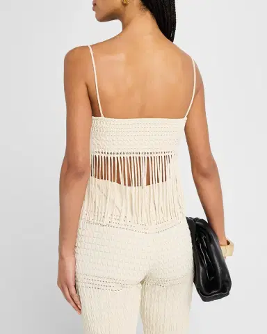 Nanushka Mariz Woven Fringe Seersucker Top | Thumbnail 3 Nanushka Mariz Woven Fringe Seersucker Top | Thumbnail 3