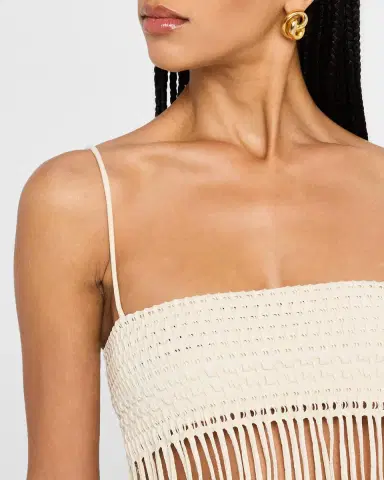 Nanushka Mariz Woven Fringe Seersucker Top | Thumbnail 5 Nanushka Mariz Woven Fringe Seersucker Top | Thumbnail 5