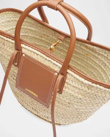 Jacquemus Straw Leather-Trim Basket Bag | Thumbnail 2 Jacquemus Straw Leather-Trim Basket Bag | Thumbnail 2