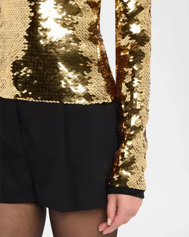 Jean Paul Gaultier Sequined Long-Sleeve Fitted Top | Thumbnail 5 Jean Paul Gaultier Sequined Long-Sleeve Fitted Top | Thumbnail 5