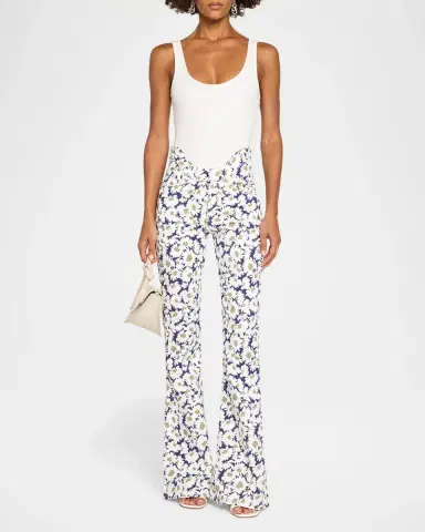 Jean Paul Gaultier Arched Waist Floral Flare Jeans | Thumbnail 2 Jean Paul Gaultier Arched Waist Floral Flare Jeans | Thumbnail 2