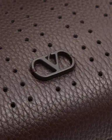Valentino Garavani Men 's Perforated Leather Zip Pouch | Thumbnail 6 Valentino Garavani Men 's Perforated Leather Zip Pouch | Thumbnail 6