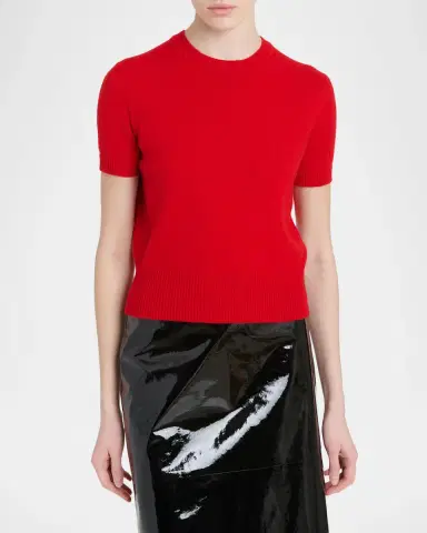 FERRAGAMO Short-Sleeve Cashmere Crewneck Sweater | Thumbnail 4 FERRAGAMO Short-Sleeve Cashmere Crewneck Sweater | Thumbnail 4