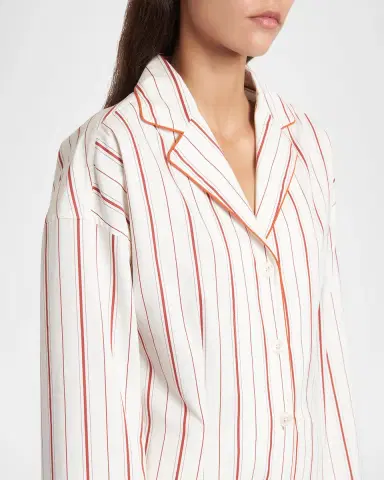 Dolce & Gabbana Sartorial Striped Cotton-Silk Button-Down Pajama Top | Thumbnail 5 Dolce & Gabbana Sartorial Striped Cotton-Silk Button-Down Pajama Top | Thumbnail 5
