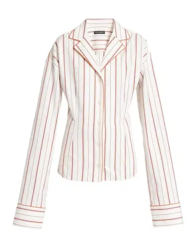 Dolce & Gabbana Sartorial Striped Cotton-Silk Button-Down Pajama Top | Thumbnail 1 Dolce & Gabbana Sartorial Striped Cotton-Silk Button-Down Pajama Top | Thumbnail 1