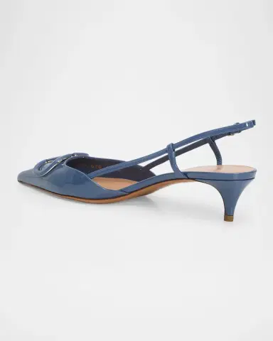 Valentino Garavani 40mm VLogo Signature Patent Leather Slingback Pumps | Thumbnail 2 Valentino Garavani 40mm VLogo Signature Patent Leather Slingback Pumps | Thumbnail 2