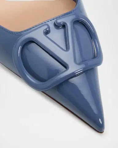 Valentino Garavani 40mm VLogo Signature Patent Leather Slingback Pumps | Thumbnail 3 Valentino Garavani 40mm VLogo Signature Patent Leather Slingback Pumps | Thumbnail 3