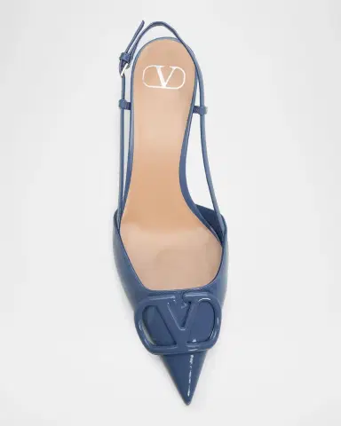 Valentino Garavani 40mm VLogo Signature Patent Leather Slingback Pumps | Thumbnail 4 Valentino Garavani 40mm VLogo Signature Patent Leather Slingback Pumps | Thumbnail 4