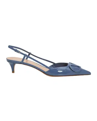 Valentino Garavani 40mm VLogo Signature Patent Leather Slingback Pumps | Thumbnail 1 Valentino Garavani 40mm VLogo Signature Patent Leather Slingback Pumps | Thumbnail 1