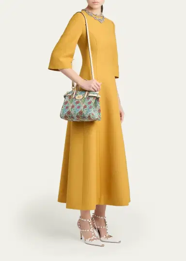 Valentino Garavani Antibes Small Floral Woven Tote Bag | Thumbnail 5 Valentino Garavani Antibes Small Floral Woven Tote Bag | Thumbnail 5