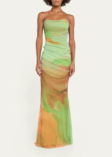 Retrofête Isadore Strapless Ruched Dress | Thumbnail 2 Retrofête Isadore Strapless Ruched Dress | Thumbnail 2
