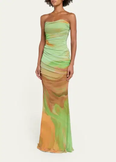 Retrofête Isadore Strapless Ruched Dress | Thumbnail 4 Retrofête Isadore Strapless Ruched Dress | Thumbnail 4
