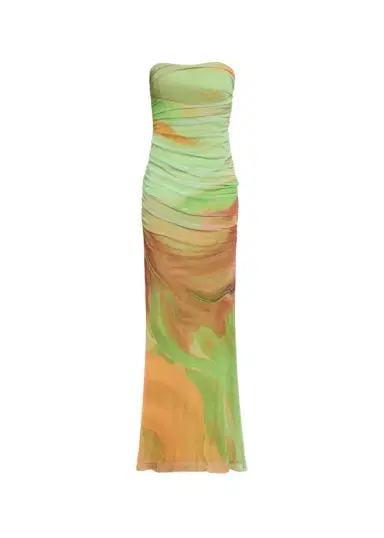 Retrofête Isadore Strapless Ruched Dress | Thumbnail 1 Retrofête Isadore Strapless Ruched Dress | Thumbnail 1