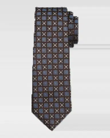 Kiton Men's Silk Geometric Jacquard 7-Fold Tie | Thumbnail 2 Kiton Men's Silk Geometric Jacquard 7-Fold Tie | Thumbnail 2