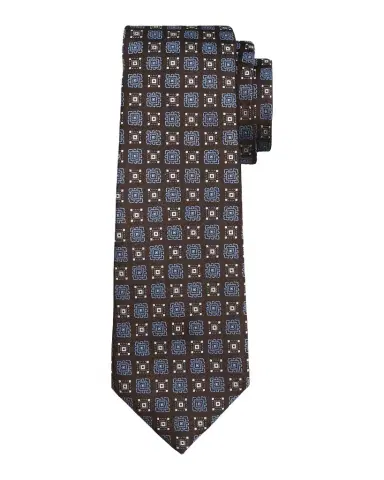 Kiton Men's Silk Geometric Jacquard 7-Fold Tie | Thumbnail 1 Kiton Men's Silk Geometric Jacquard 7-Fold Tie | Thumbnail 1