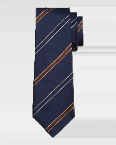 Kiton Men's Silk Woven Stripe 7-Fold Tie | Thumbnail 2 Kiton Men's Silk Woven Stripe 7-Fold Tie | Thumbnail 2