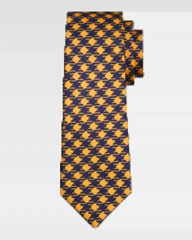 Kiton Men's Silk Maxi-Gingham 7-Fold Tie | Thumbnail 2 Kiton Men's Silk Maxi-Gingham 7-Fold Tie | Thumbnail 2