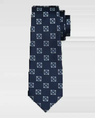Kiton Men's Silk Medallion 7-Fold Tie | Thumbnail 2 Kiton Men's Silk Medallion 7-Fold Tie | Thumbnail 2