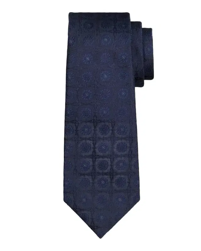 Men's Silk Tonal Floral Jacquard 7-Fold Tie Men's Silk Tonal Floral Jacquard 7-Fold Tie