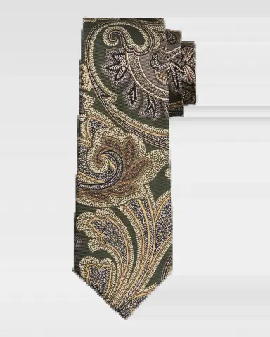 Kiton Men's Silk Maxi-Paisley 7-Fold Tie | Thumbnail 2 Kiton Men's Silk Maxi-Paisley 7-Fold Tie | Thumbnail 2
