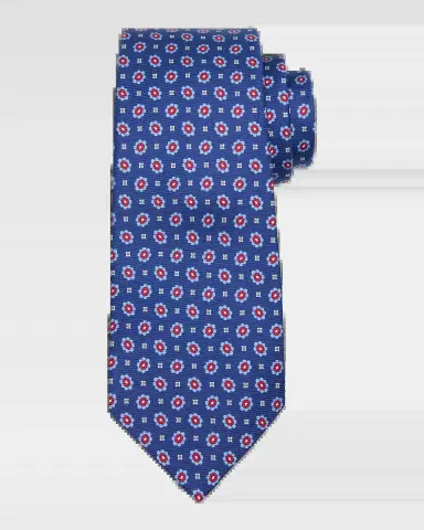Kiton Men's Silk Geometric-Floral 7-Fold Tie | Thumbnail 2 Kiton Men's Silk Geometric-Floral 7-Fold Tie | Thumbnail 2