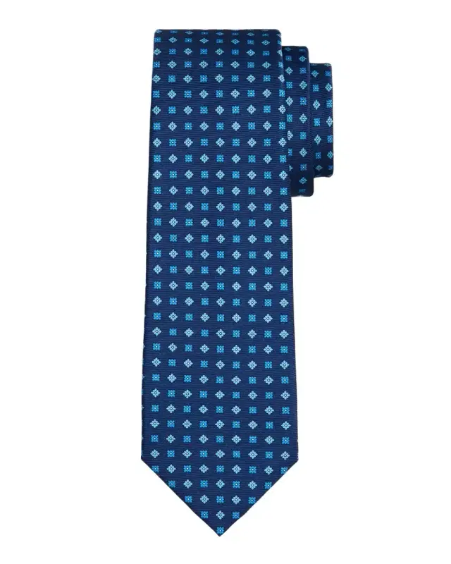 Men's Silk Micro-Geometric 7-Fold Tie Men's Silk Micro-Geometric 7-Fold Tie