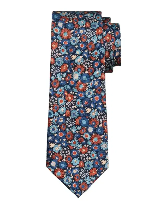 Men's Silk Multi-Floral 7-Fold Tie Men's Silk Multi-Floral 7-Fold Tie