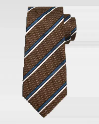 Kiton Men's Silk Pinstripe Jacquard 7-Fold Tie | Thumbnail 2 Kiton Men's Silk Pinstripe Jacquard 7-Fold Tie | Thumbnail 2