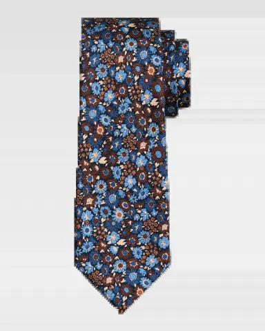 Kiton Men's Silk Floral 7-Fold Tie | Thumbnail 2 Kiton Men's Silk Floral 7-Fold Tie | Thumbnail 2