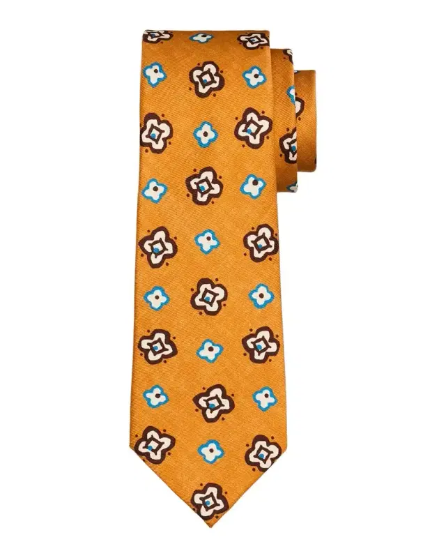 Men's Silk Abstract Floral 7-Fold Tie Men's Silk Abstract Floral 7-Fold Tie