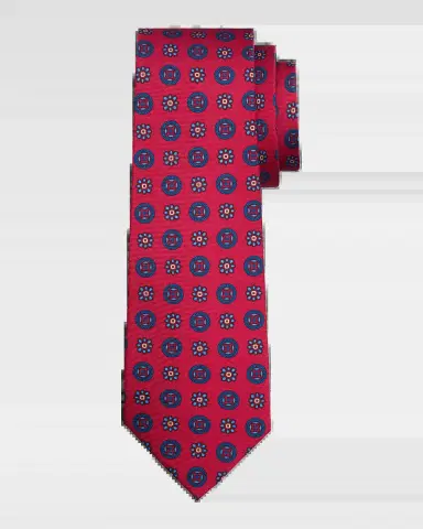 Kiton Men's Silk Geometric Floral 7-Fold Tie | Thumbnail 2 Kiton Men's Silk Geometric Floral 7-Fold Tie | Thumbnail 2