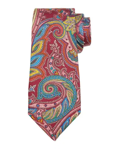 Kiton Men's Silk Multicolor Paisley 7-Fold Tie | Thumbnail 1 Kiton Men's Silk Multicolor Paisley 7-Fold Tie | Thumbnail 1