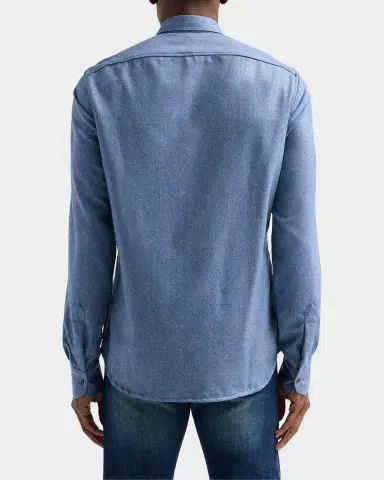 Kiton Men's Buba Virgin Wool & Cashmere Snap-Front Shirt | Thumbnail 3 Kiton Men's Buba Virgin Wool & Cashmere Snap-Front Shirt | Thumbnail 3