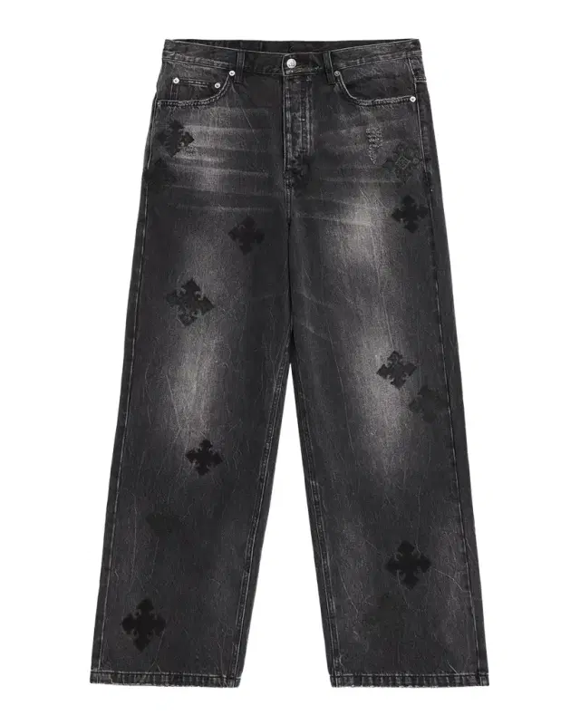 Men's D-Maxx Black Denim Straight Leg Jeans Men's D-Maxx Black Denim Straight Leg Jeans