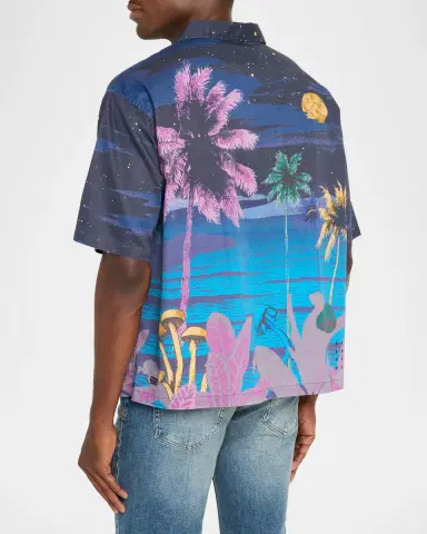Ksubi Men's Moonlight Cotton Short-Sleeve Shirt | Thumbnail 3 Ksubi Men's Moonlight Cotton Short-Sleeve Shirt | Thumbnail 3