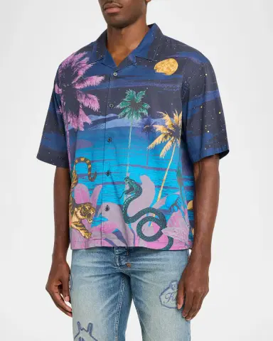 Ksubi Men's Moonlight Cotton Short-Sleeve Shirt | Thumbnail 4 Ksubi Men's Moonlight Cotton Short-Sleeve Shirt | Thumbnail 4