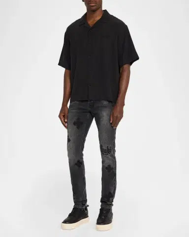 Ksubi Men's D-Van Winkle Slim Fit Black Denim Jeans | Thumbnail 2 Ksubi Men's D-Van Winkle Slim Fit Black Denim Jeans | Thumbnail 2
