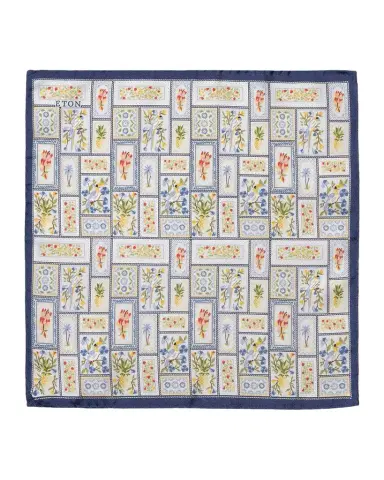 Eton Men's Patchwork Panama Silk Pocket Square | Thumbnail 1 Eton Men's Patchwork Panama Silk Pocket Square | Thumbnail 1