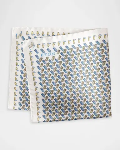 Eton Men's Pineapple Silk Twill Pocket Square | Thumbnail 2 Eton Men's Pineapple Silk Twill Pocket Square | Thumbnail 2
