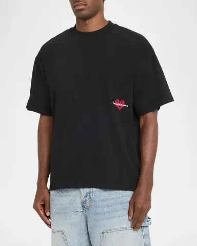Ksubi Men's Hbl Cotton Embroidered Heart Crewneck T-Shirt | Thumbnail 4 Ksubi Men's Hbl Cotton Embroidered Heart Crewneck T-Shirt | Thumbnail 4