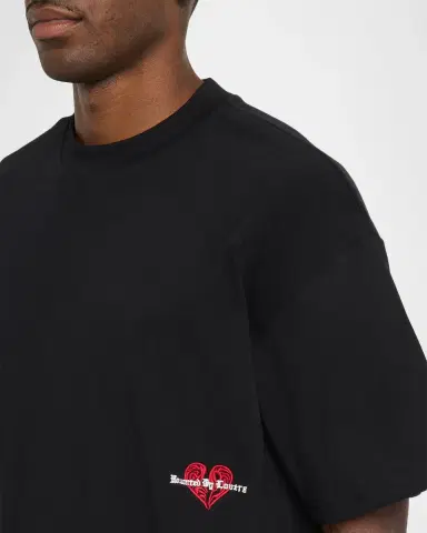 Ksubi Men's Hbl Cotton Embroidered Heart Crewneck T-Shirt | Thumbnail 5 Ksubi Men's Hbl Cotton Embroidered Heart Crewneck T-Shirt | Thumbnail 5