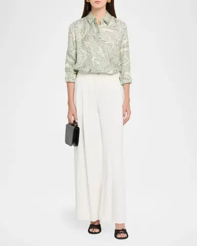 Altuzarra Chika Bird-Print Silk Twill Button-Front Shirt | Thumbnail 2 Altuzarra Chika Bird-Print Silk Twill Button-Front Shirt | Thumbnail 2