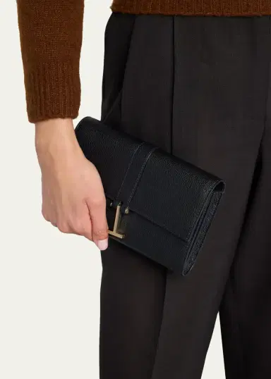 TOM FORD Hanging T Grain Leather Wallet on Strap | Thumbnail 2 TOM FORD Hanging T Grain Leather Wallet on Strap | Thumbnail 2