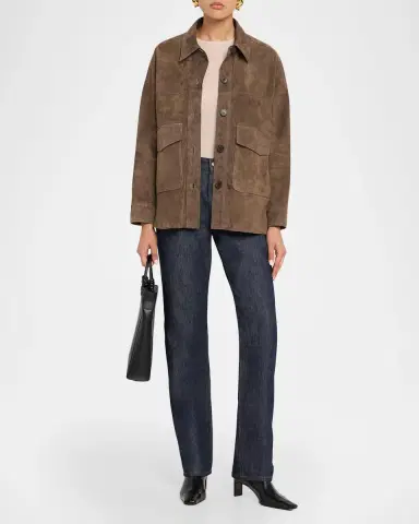 Arma Kaylee Button-Down Suede Shirt Jacket | Thumbnail 2 Arma Kaylee Button-Down Suede Shirt Jacket | Thumbnail 2