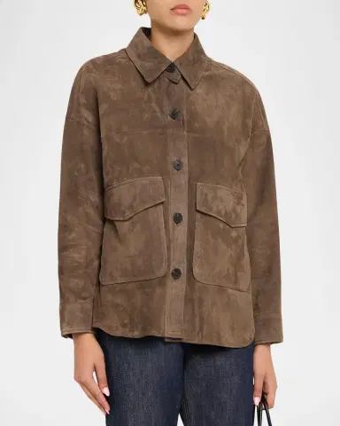Arma Kaylee Button-Down Suede Shirt Jacket | Thumbnail 4 Arma Kaylee Button-Down Suede Shirt Jacket | Thumbnail 4