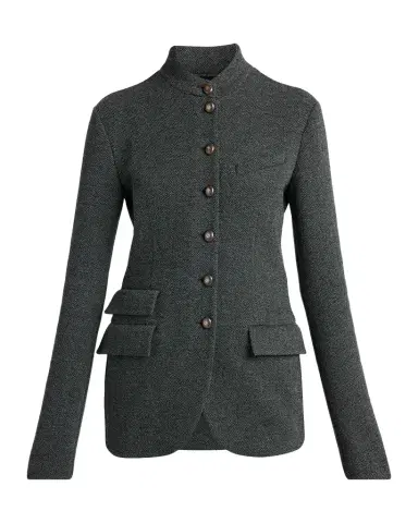 Giorgio Armani Fitted Herringbone Wool-Blend Blazer | Thumbnail 1 Giorgio Armani Fitted Herringbone Wool-Blend Blazer | Thumbnail 1