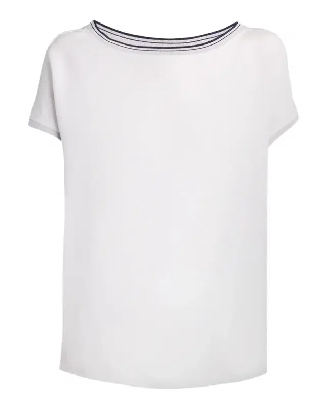 Stretch Silk Short-Sleeve Top Stretch Silk Short-Sleeve Top
