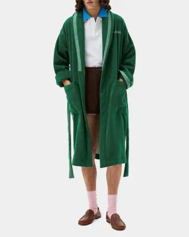 Versace Men's Medusa Jacquard Terry Bathrobe | Thumbnail 2 Versace Men's Medusa Jacquard Terry Bathrobe | Thumbnail 2